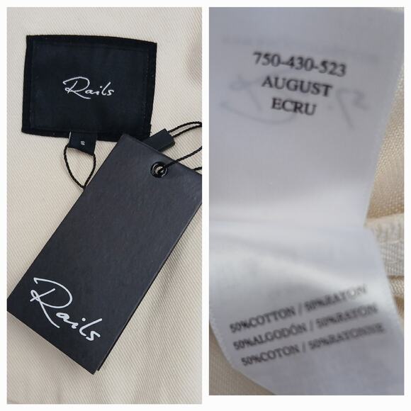 Rails SZ S August Shirt Jacket-Ecru Heavyweight NWT $198 - Picture 9 of 9